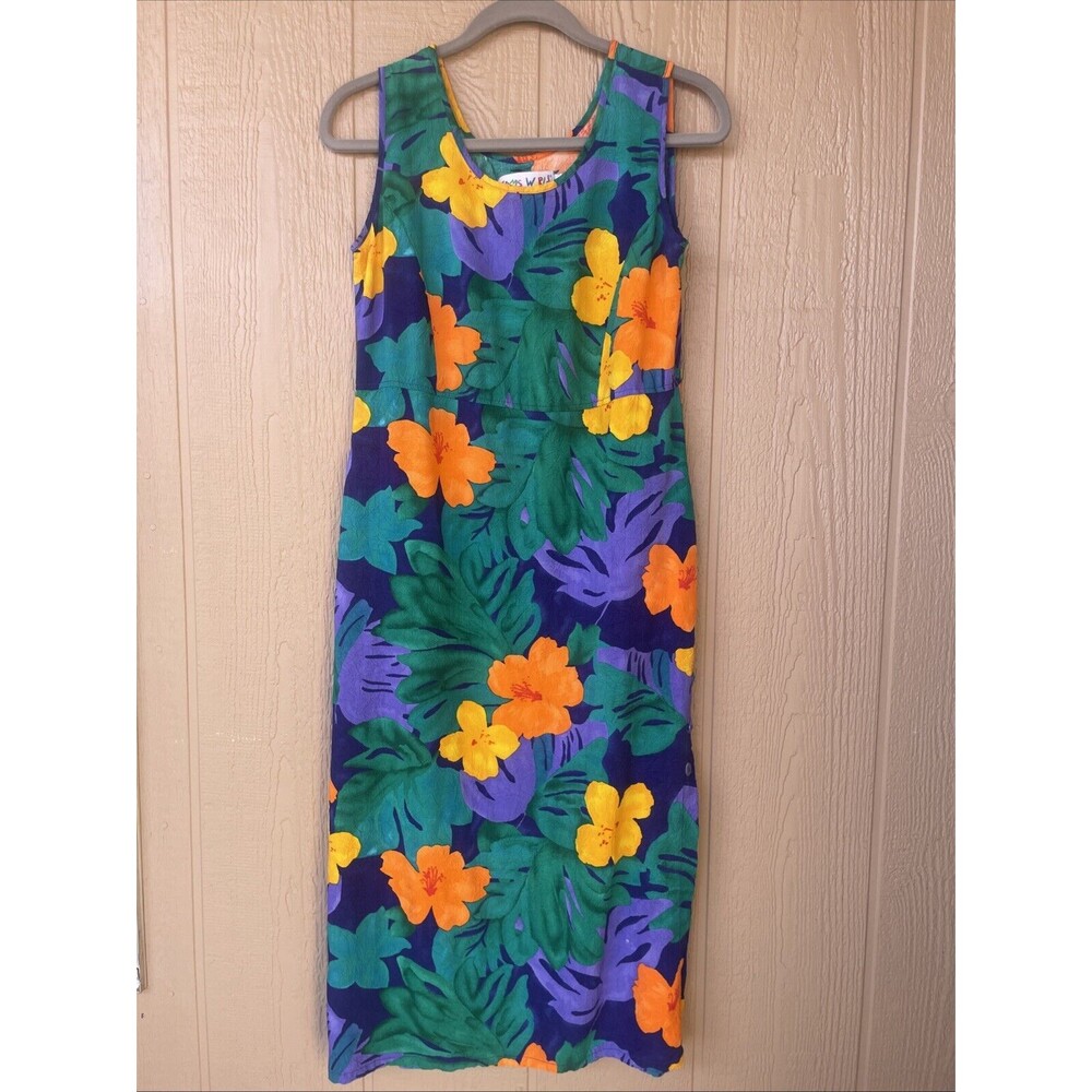 Jams World Dress Small Colorful Sleeveless Pockets Boho Vintage Slit Purple